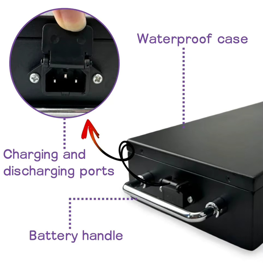 Ddadache Citycoco-Elektrobatterie und 67,2 V Ladegerät Set, wasserdichte Lithiumbatterie für Harley-Motorräder (250 W bis 1500 W), 60 V, 30 Ah - 40 Ah, Schwarz - Bild 2