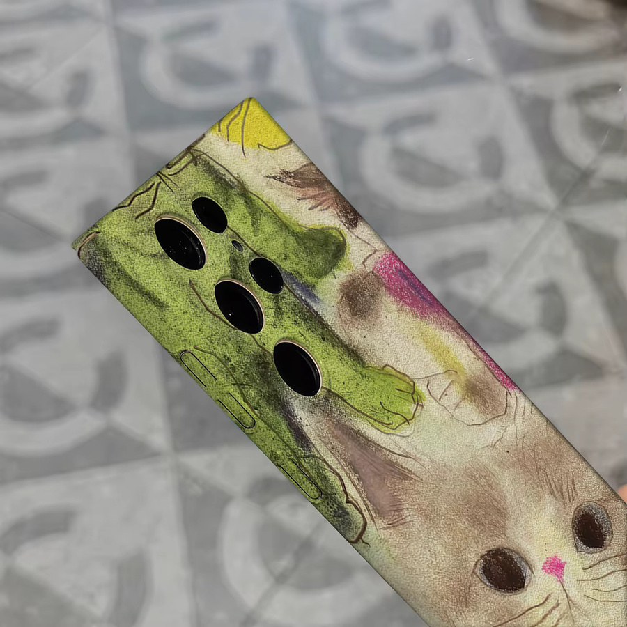 Stoßfeste Pop-Art Katzen Handyhülle für Samsung Galaxy S25 Ultra, S24 und S23 Ultra Plus in Multicolour mit robuster Doppelschicht-Rückabdeckung - Bild 5