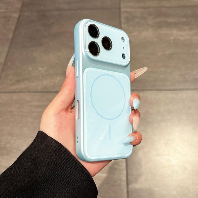 Transparente Kristall-Acryl Schutzhülle für Apple iPhone 13 bis 17 Pro Max mit Kameraschutz in Blau und Transparent - Bild 1
