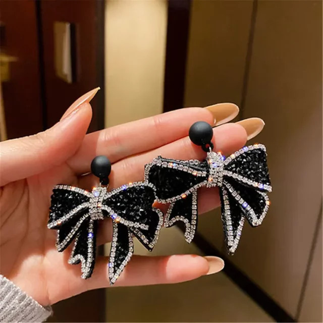 DREJEW Ohrringe, Schwarz, Bowknot, Strass, Damen - Bild 1