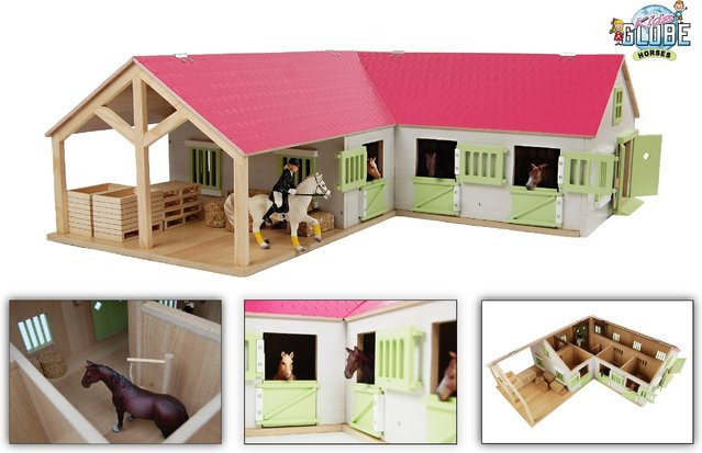 Kids Globe Pferdehof Reiterhof Bauernhof Holz pink - Bild 1