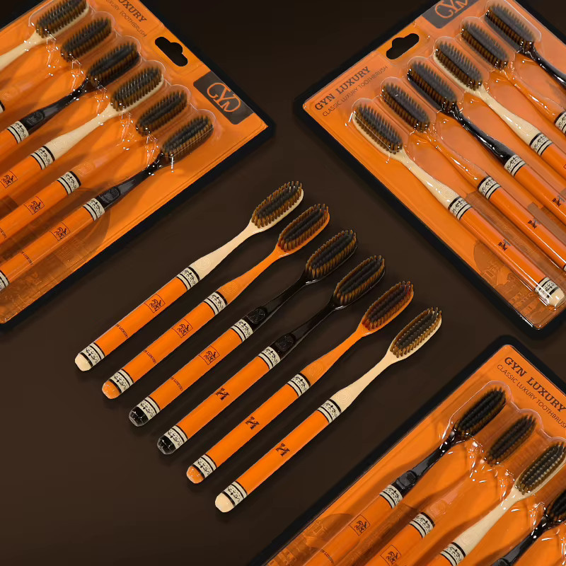 GYN Zahnbürste, 6-teilig, Orange, weiche Borsten - Bild 2