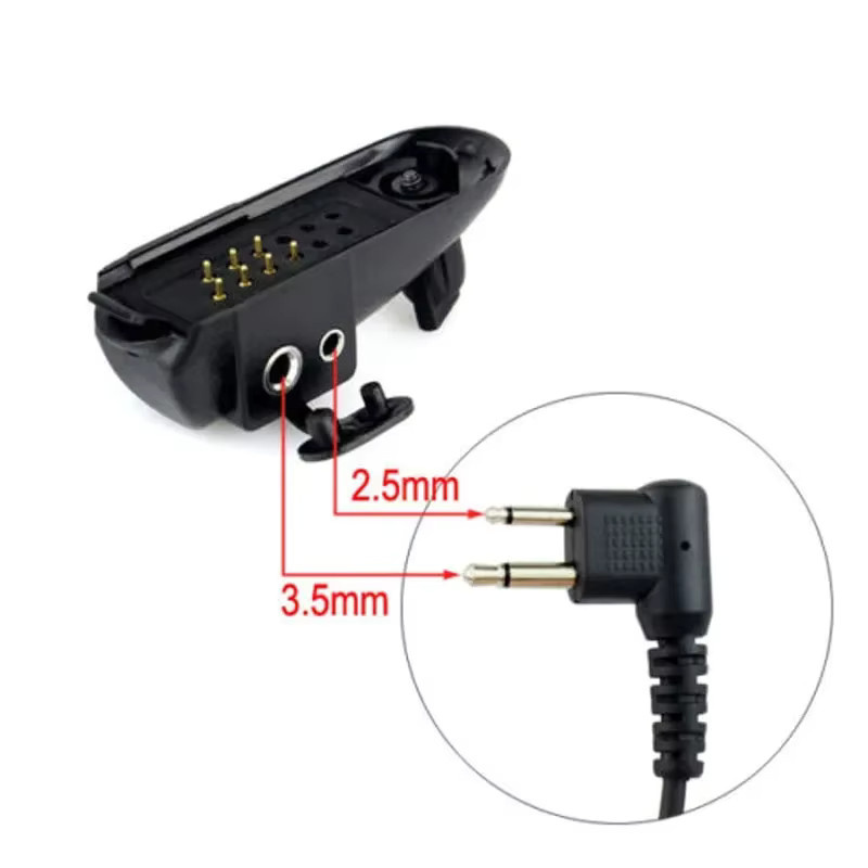 Motorola Walkie-Talkie Audioadapter für GP328 PTX760 PRO5150 mit M-Schnittstelle und 2-Pin-Buchse für Headset-Anschluss in Schwarz - Bild 2