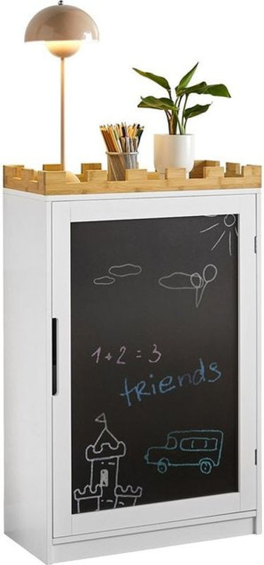 SoBuy Spielzeugkiste mit 1 Drehtür in Weiß, Modern, B/T/H: 63 x 30 x 100 cm - Bild 1