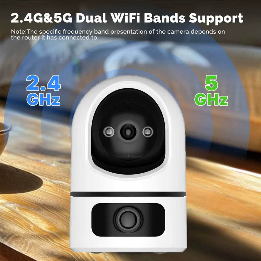 Tuya 4K 8MP WLAN Dual-Objektiv-Sicherheitskamera für Innenräume mit Farbnachtsicht und Zwei-Wege-Audio in Weiß - Bild 2