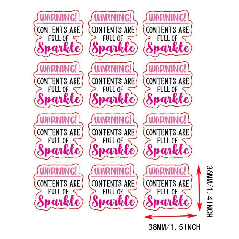 120 Stück Glitzernde Happy Mail Dankesaufkleber für kleine Unternehmen, Weiß, Durchmesser: 3,8 cm - Bild 2