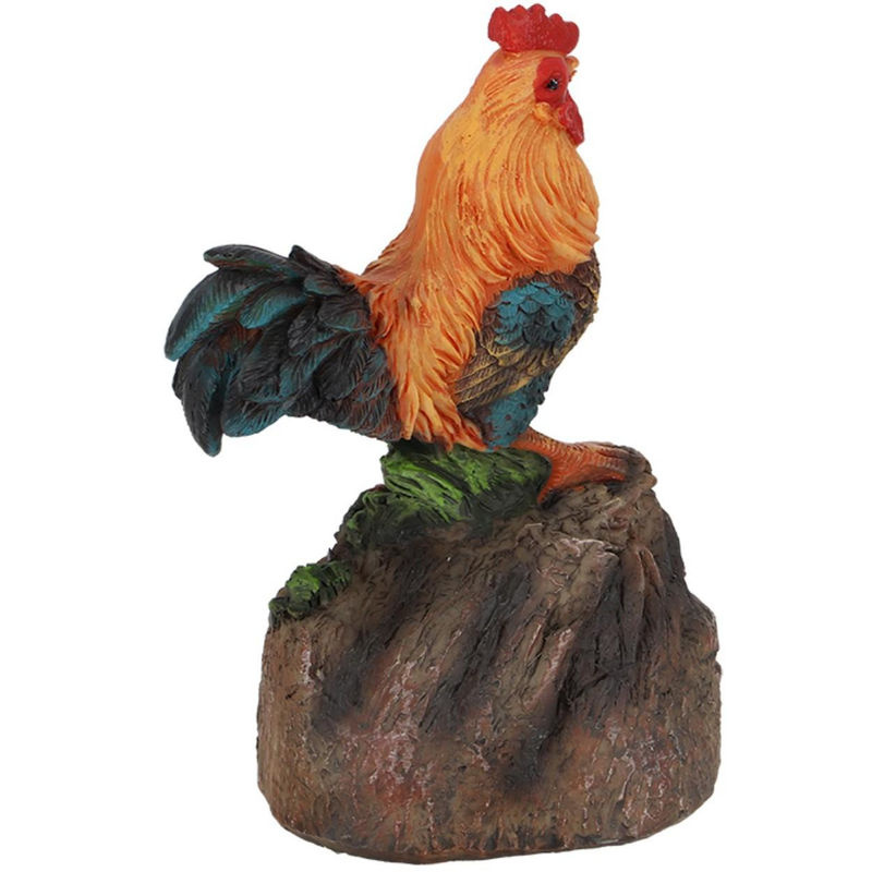 Esschert Design Gartenfigur Hahn aus Kunstharz in Mehrfarbig mit rustikalem Look - Bild 3