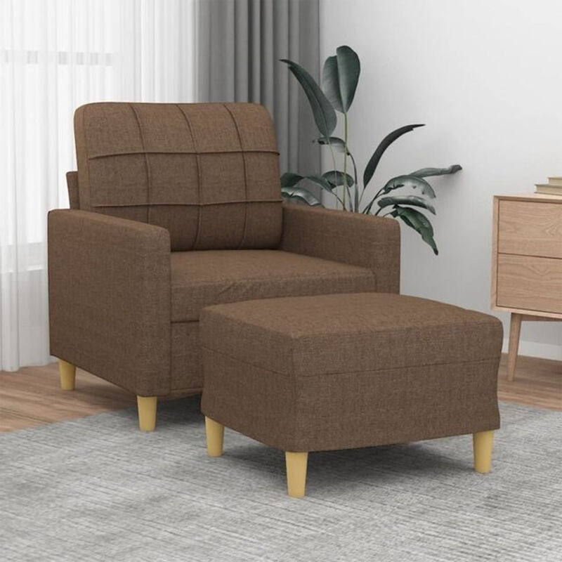 Vidaxl Relaxsessel mit Hocker in Braun aus Stoff und Metall im modernen Design - Bild 1