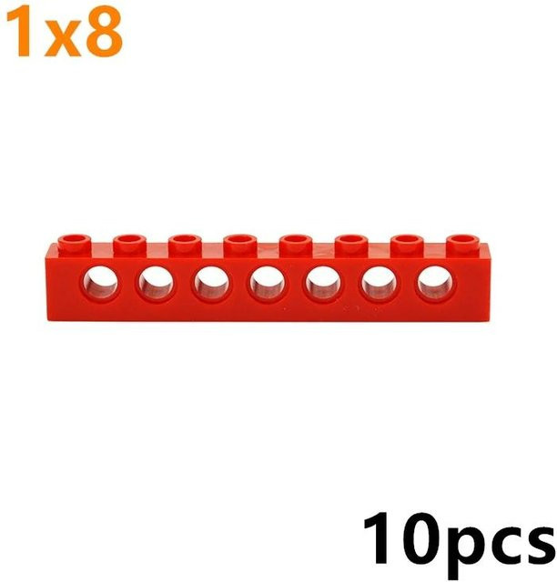 Yiran toy Bausteine 1x8 mit 7 Löchern 10-teiliges Set - Bild 1