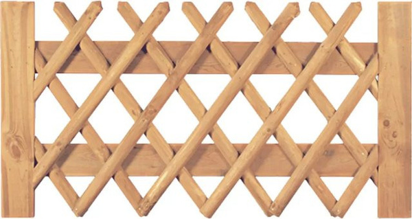 T & J Jägerzaun Doppeltor aus Nadelholz in Braun, B: 300 cm, H: 80 cm