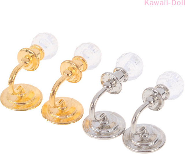 DIAPER&CORED Miniatur-Kristall-Wandleuchte, 1 Paar, Puppenhaus-Dekoration, Modell 1:12 - Bild 1