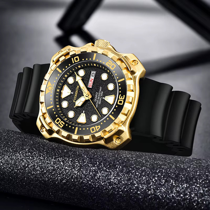FOXBOX Armbanduhr, Quarz, Silikon, Schwarz, Herren - Bild 2