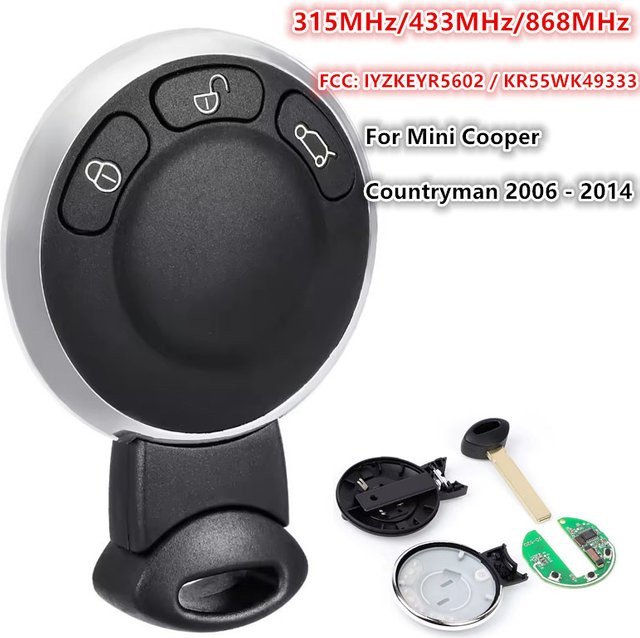 Keyecu Smart Remote Key CAS System ID46 Chip für Mini Cooper Countryman 2006–2014, Farbe: Schwarz - Bild 1