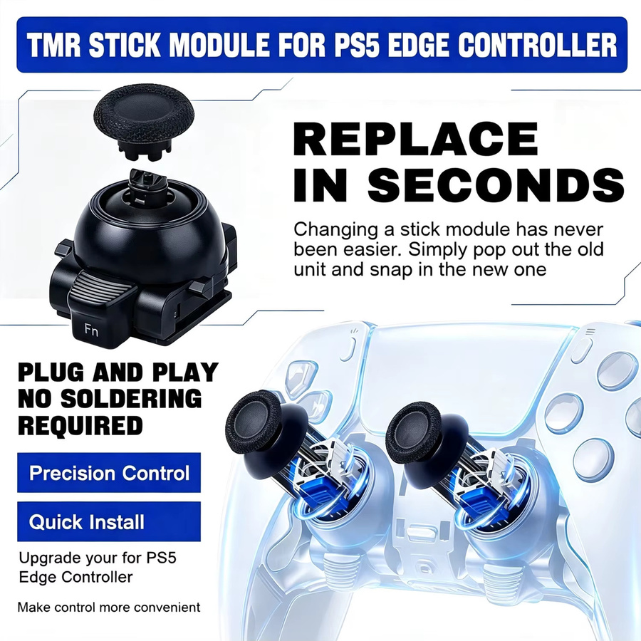 Besavior Einstellbares Dämpfungs-TMR-Joystick-Modul in Schwarz als Plug&Play Ersatz-Daumenstick für den PS5 Edge Controller - Bild 5