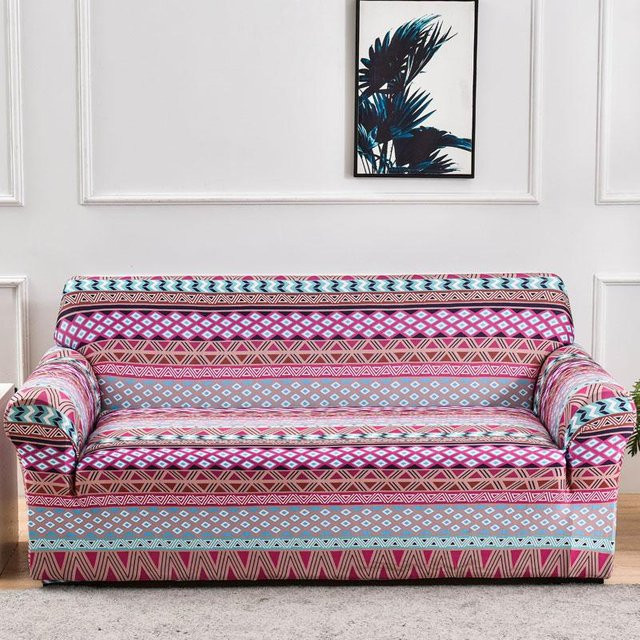 Stretch Ecksofa Bezug für L-förmige Sofas aus elastischem Stoff, Mehrfarbig - Bild 1