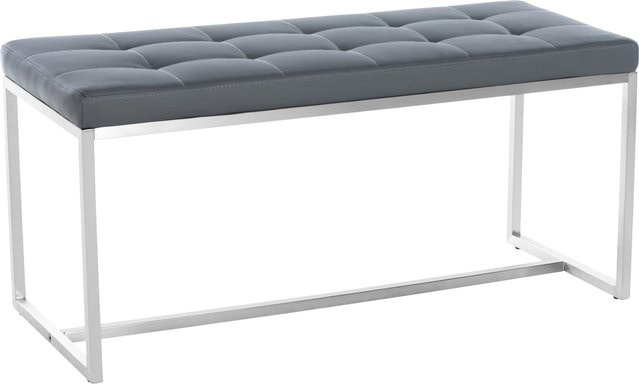 CLP Küchenbank Barci 2er-Sitzbank aus Kunstleder und Edelstahl in Grau mit Sitzhöhe: 48 cm - Bild 1