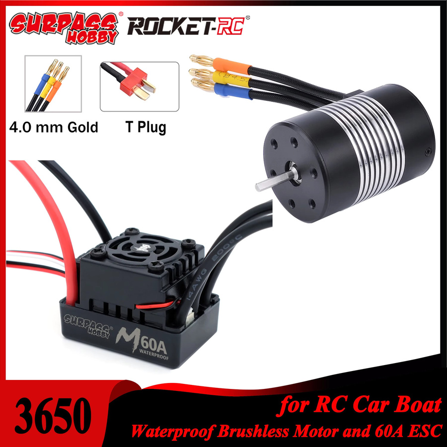 Surpass Hobby Wasserdichter sensorloser bürstenloser Motor M60A ESC, Spielzeugteile - Bild 3