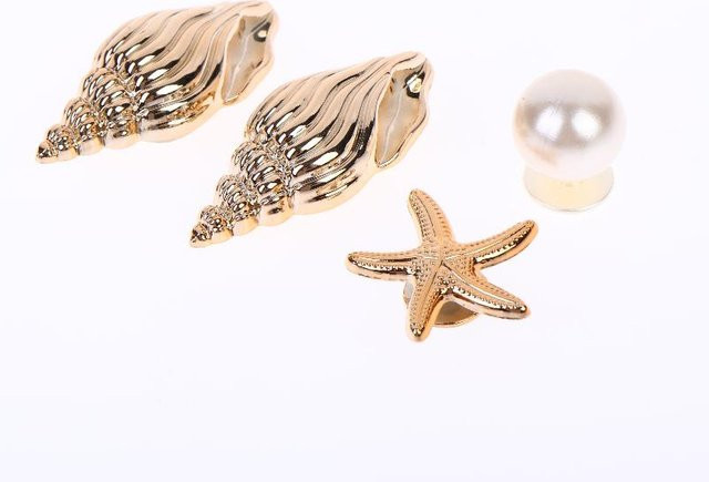 Schuhclips Seestern, Muschel, beige, 16 Stück/Set - Bild 1