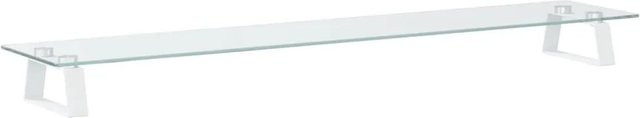 vidaXL Monitorständer aus Hartglas und Metall in Weiß, B: 100 cm, T: 20 cm, H: 8 cm - Bild 1
