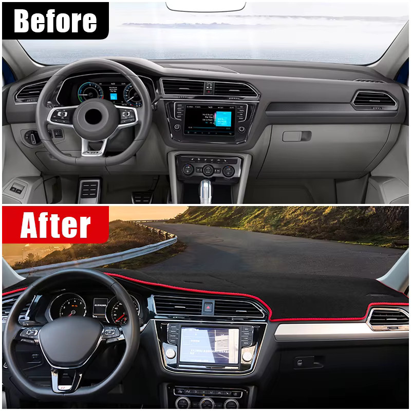 YaLumei Dashboard Abdeckung für Volkswagen VW Tiguan 2 MK2 R Linie, Farbe: Schwarz - Bild 2
