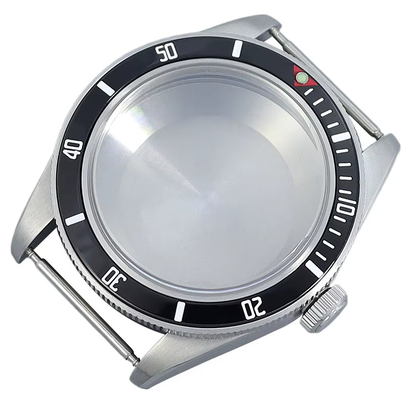 miaozhunke Uhrenzubehör, 38 mm Herren-Uhrengehäuse, Kautschukarmband, Silber, 100 m wasserdicht - Bild 3