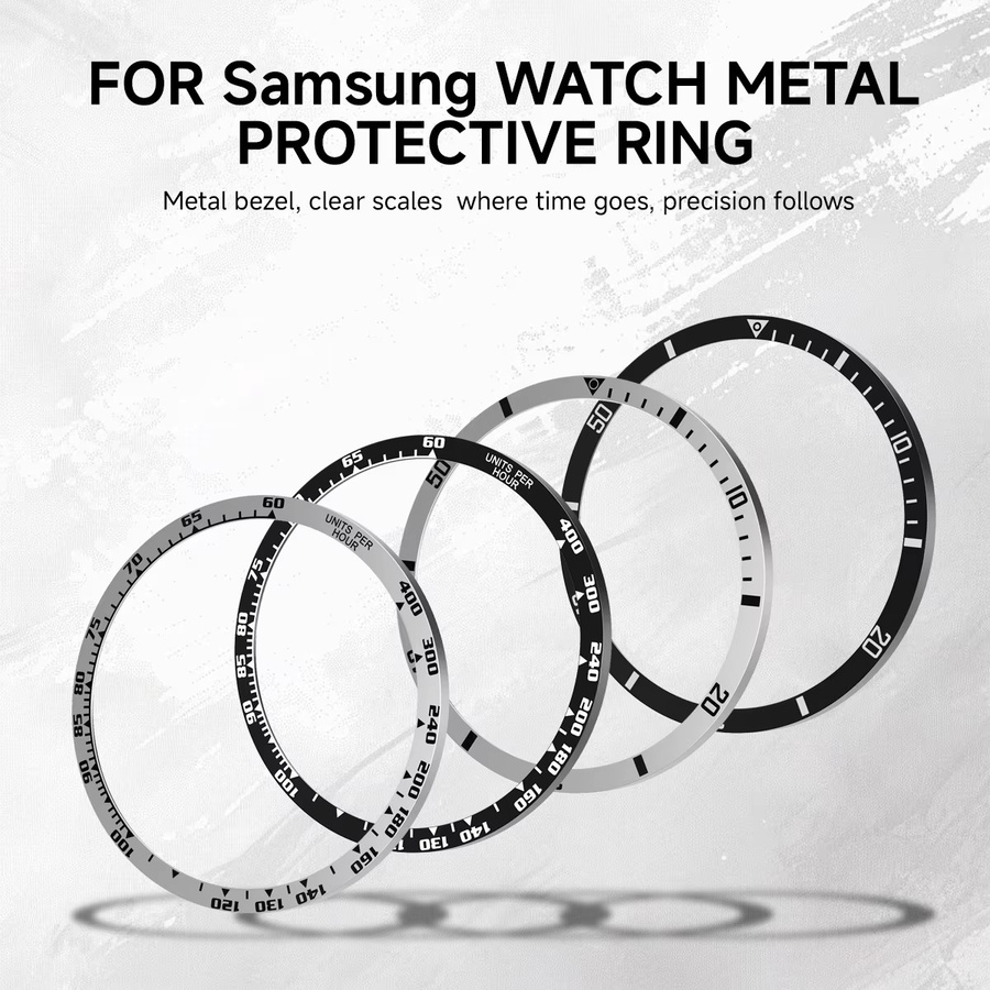 CAOWTAN Lünettenring für Samsung Galaxy Watch 8, Edelstahl, Silber, Unisex - Bild 2