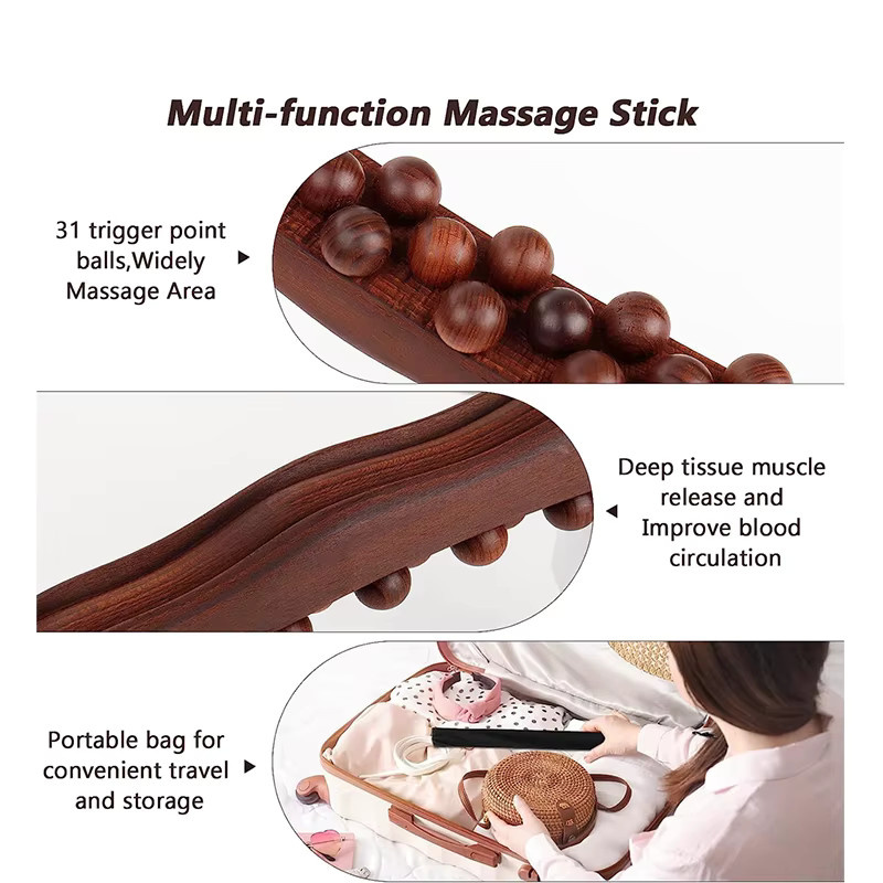 JWWMMJ Gua Sha Holz Stick Massagegerät, Unisex - Bild 6