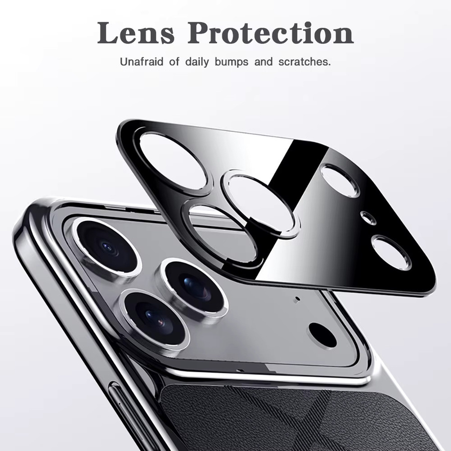 Luxus Leder Schutzhülle für Apple iPhone 17 Pro Max 16 15 14 13 in Schwarz mit stoßfestem Kamera-Schutz - Bild 4