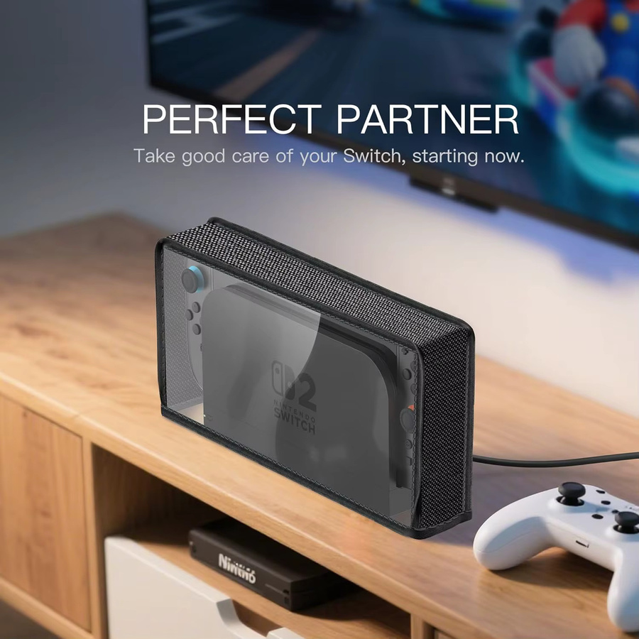 Staubschutzhülle für Nintendo Switch Konsole und TV-Dock in Schwarz - Bild 6