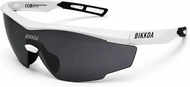 Bikkoa Derix Sportbrille, TR90, Vollrand, Unisex, black, white - Bild 1