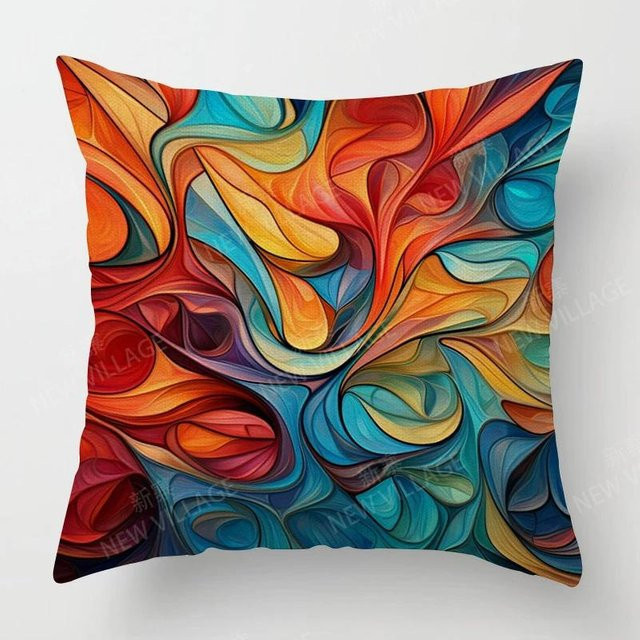 GUOYU HOMEDECOR Modernes Dekokissen mit abstraktem Grafikdesign, Mehrfarbig, aus Polyester - Bild 1