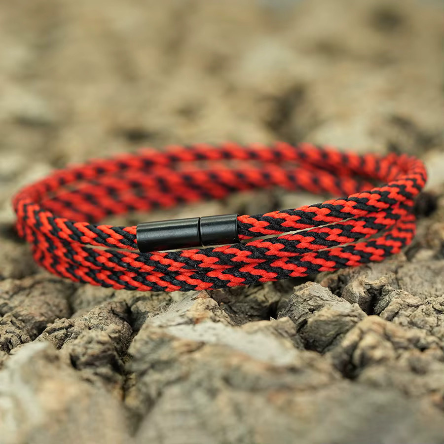 Armband, mehrschichtig, gewebtes Seil, Schwarz, Herren - Bild 1