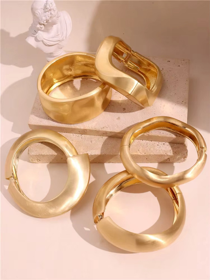 HUANZHI Armreifen, Gold, Vintage, Damen - Bild 2