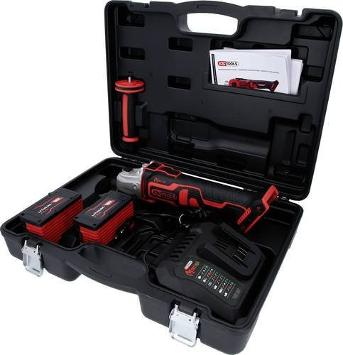 KS Tools 515.6200 Akku-Winkelschleifer 125mm in Rot mit 18V und 4Ah Akku - Bild 1