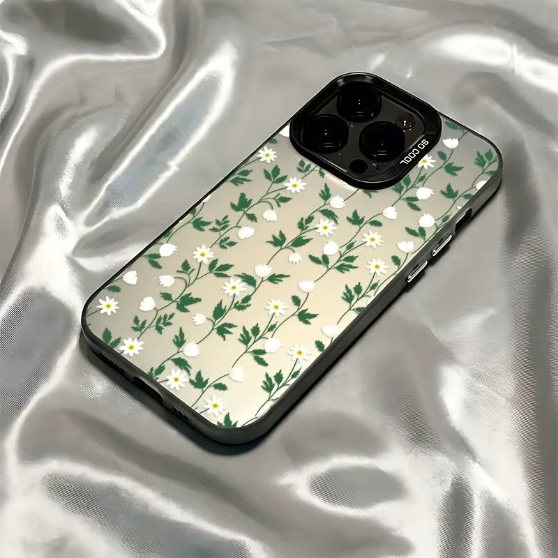 TPU-Handyhülle mit grünem Blättermuster für iPhone 11 bis iPhone 17 Pro Max in Grün und Schwarz - Bild 2