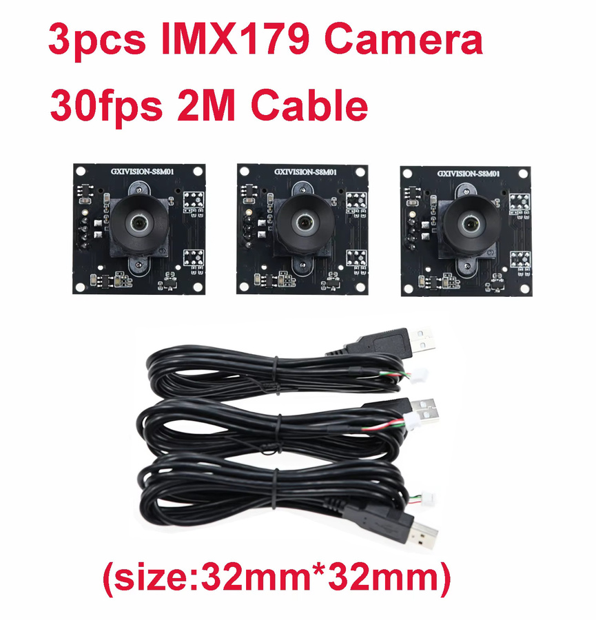 GXIVISION IMX179 Kamera Modul mit 3mm Linse ohne Verzerrung, Schwarz, kompatibel für Autodarts.io DIY Webcam mit USB-C Anschluss - Bild 2