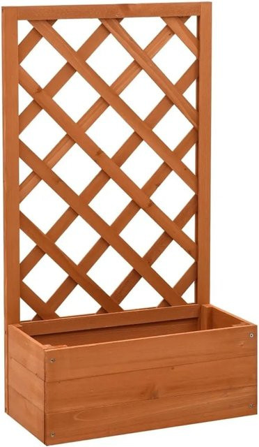 DELUKE Rankkasten MINO Gartenspalier aus Tannenholz mit Blumenkasten in Braun, H x B x T: 90 x 50 x 25 cm - Bild 1