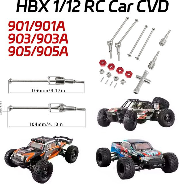 HBX Vordere und hintere Metall-CVD-Verbinder, 1:12, Zubehör - Bild 1