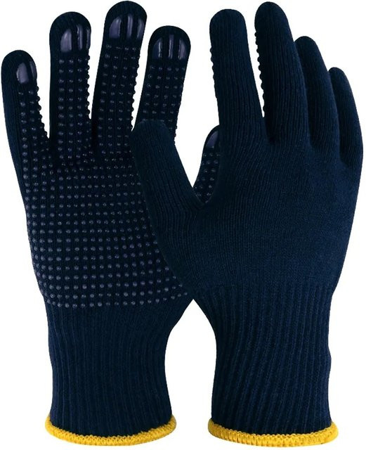 LUX-TOOLS Noppen-Arbeitshandschuh aus Baumwolle in Blau, Größe 10 (XL) - Bild 1