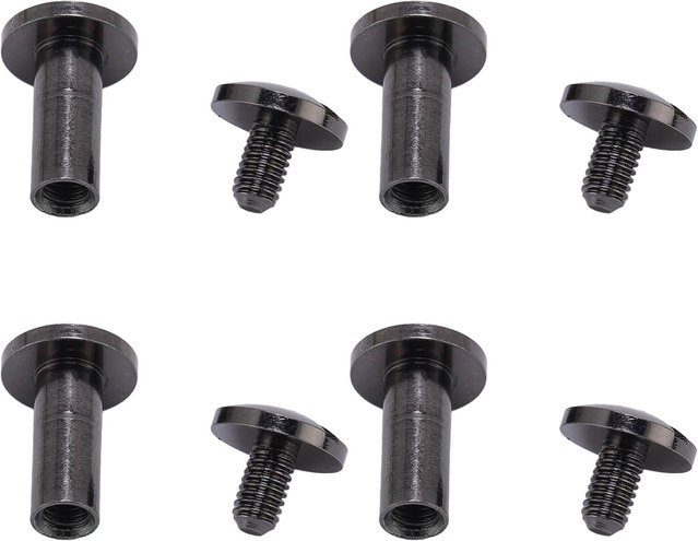 20 Set Koogeelife Bindnieten aus Zinklegierung mit Bogenschlitzschraubenkopf in Schwarz, B: 8 mm, T: 10 mm, H: 5 mm - Bild 1