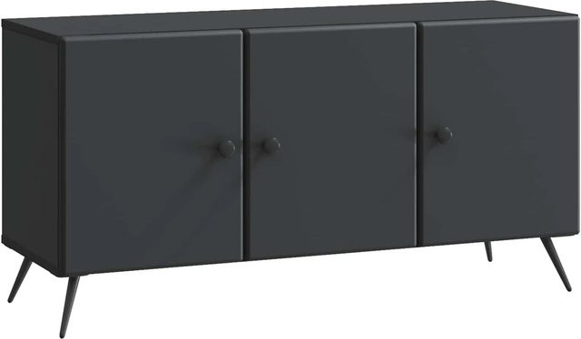 vidaXL TV-Schrank in Schwarz aus MDF mit minimalistischem Design, B/T/H: 99 x 34,5 x 50 cm - Bild 1