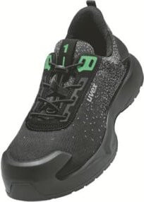 Uvex 1 x-craft planet Sicherheitshalbschuh S1P in Schwarz Grün, Größe 51, Weite 11 - Bild 1