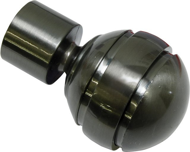 Gardinia Endstück Chicago Kugel für Ø 20 mm Stange, 2er Pack, Titan, Metall - Bild 1