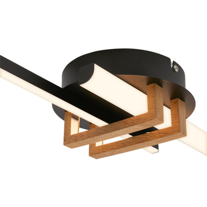 BRILONER LED Deckenleuchte mit Eckprofil aus Holz in Schwarz und Braun, 18 W - Bild 5