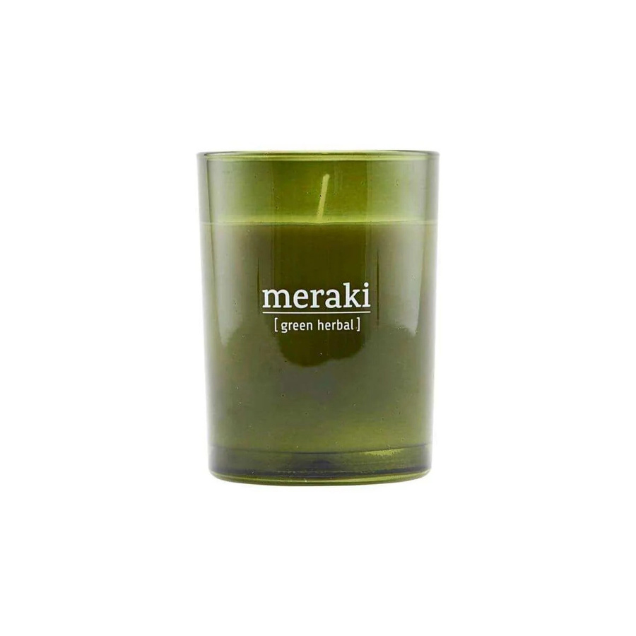 Meraki Duftkerze Green Herbal in Grün aus Glas - Bild 1