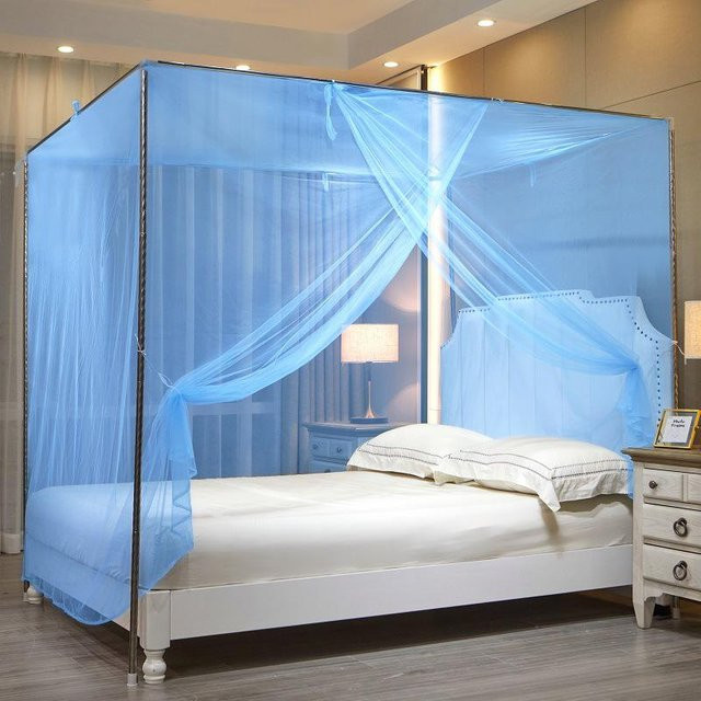 WoW Home Boden-Moskitonetz im Prinzessinnen-Stil für Doppelbetten, Blau, B: 1,0 m x H: 2,0 m - Bild 1