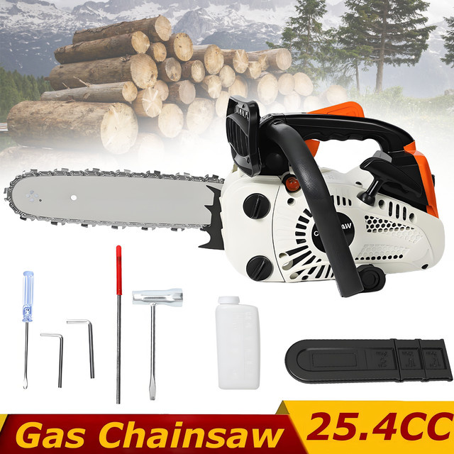 Tragbares 2-Takt Benzin-Kettensägen-Set mit 25,4 ccm Motor, 1,22 PS und 11,8 Zoll Führungsschiene zum Holzschneiden - Bild 1