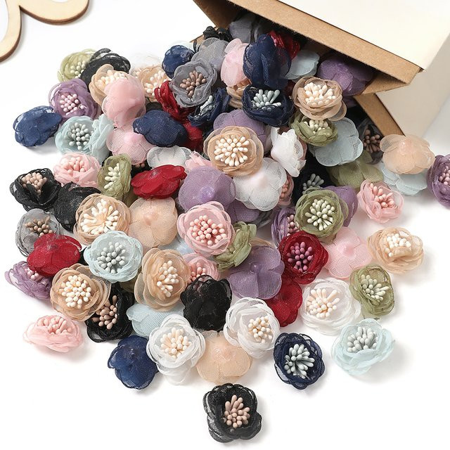 Haarspange Chiffon-Garnblumen, Braut-Haarspange - Bild 1