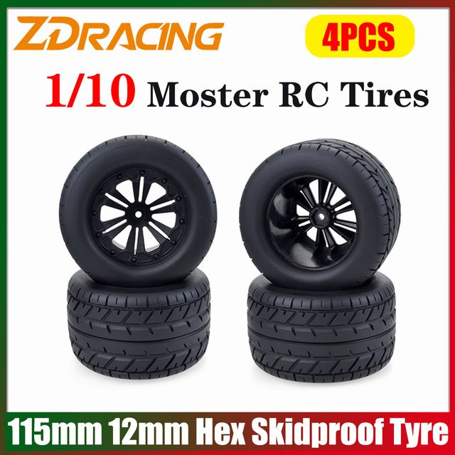 ZD Racing Monster Reifen, 4-teiliges Set, 1:10, Schwarz, Gummi - Bild 1