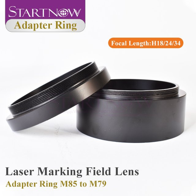 Startnow Faser-Galvo-Kopf F-Theta-Linsenadapterring in Schwarz mit M79 M90 Gewinde und Transformationshöhe 18mm oder 34mm für CO2-Lasermarkiermaschinen - Bild 1